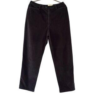 Vintage Eddie Bauer Black‎ Velvet Straight Barrel Leg Baggy Stretch Pants Mom 16